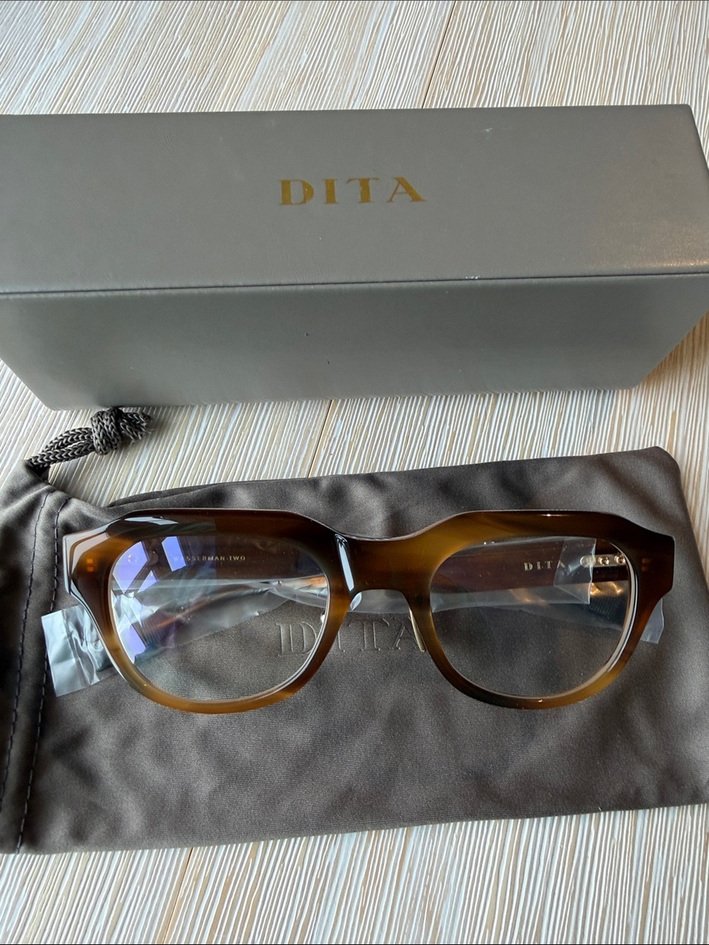 ✨NIB DITA ‘Wasserman Two’ Amber Maple/Antique Gold Handmade in Japan Frames✨ - Picture 2 of 13